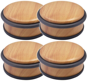 5five Deurstopper - 5x - rond - houtlook - 10 x 4,5 cm - metaal - deurstop