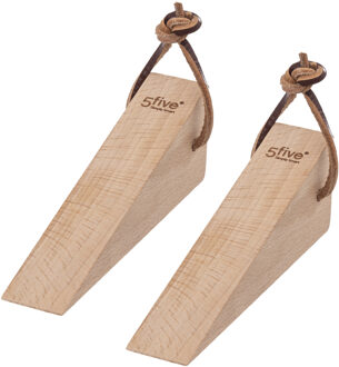 5five Deurwig - 2x stuks - deurstoppers - hout - 12 cm - deurstoppers
