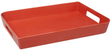 5five Dienblad/serveerblad - rechthoekig - 35 x 25 cm - koraalrood - met handvatten