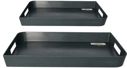 5five Dienbladen set antraciet met handvaten in 2 verschillende formaten