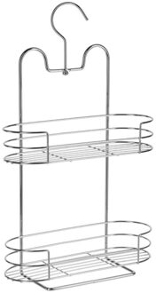 5five Doucherekje/badkamerrekje 2 lagen metaal met ophanghaak 25 x 9 x 39 cm