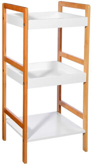 5five Doucherekje/badkamerrekje - Bamboe/MDF/wit - 3 lagen - 36 x 33 x 80 cm