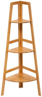 5five Doucherekje/badkamerrekje hoek - bamboe - 3 lagen - 32 x 103 cm