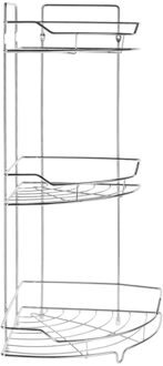 5five Doucherekje/badkamerrekje hoek metaal met 3 lagen 26 x 25 x 56 cm
