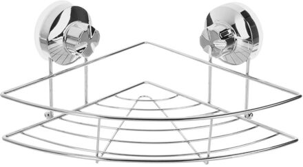 5five Doucherekje/badkamerrekje hoek metaal met zuignappen 20 x 13 cm