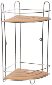 5five Doucherekje - Badkamerrekje - hoek model - metaal - met 3 lagen - 20 x 20 x 40 cm