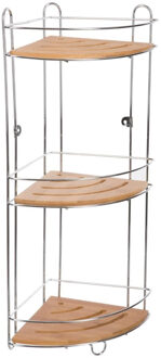 5five Doucherekje - metaal - 3 laags hoekmodel - 20 x 20 x 56 cm - Opberg rekje