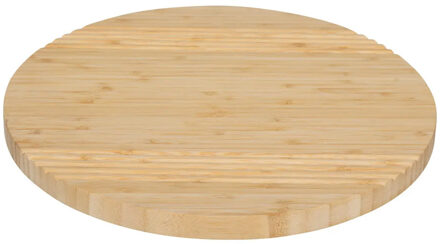 5five draaibaar serveer plateau - dienblad - bamboe hout - D35 cm - lichtbruin