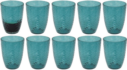 5five Drinkglas Estiva - 10x - blauw transparant - onbreekbaar kunststof - 380 ml