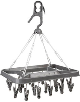 5five Droogcarrousel/droogmolen met 26 knijpers - 39,5 x 41,5 cm - donkergrijs - kunststof