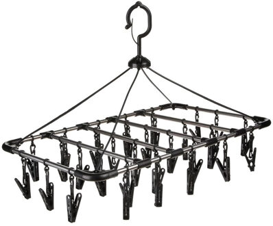 5five Droogcarrousel - zwart - kunststof - 32 knijpers - 52 x 39 cm - van kunststof - Droogrekje