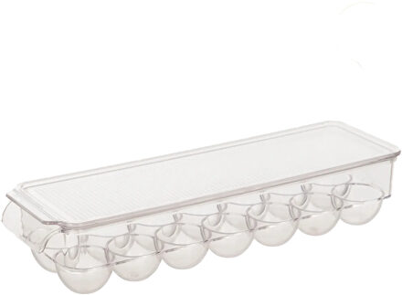 5five Eierdoos - koelkast organizer eierhouder - 14 eieren- transparant - 37 x 11 cm