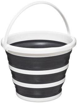 5five Emmer - opvouwbaar - wit-grijs - 10 L - 32 x 24 cm - schoonmaakemmer