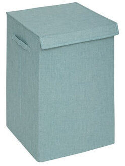 5five Eureka sorteer wasmand - 74 liter - lichtblauw - 37 x 37 x 60 cm - MDF/Polyester stof