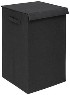 5five Eureka sorteer wasmand - 74 liter - zwart - 37 x 37 x 60 cm - MDF/Polyester stof