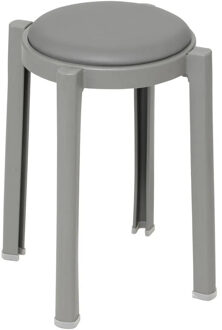 5five Five Bijzet krukje/stoel - grijs - D41 x H47 cm - Stapelbaar