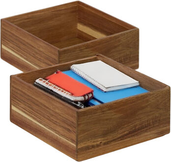 5five Five bureau organizer - 3x - 15 x 15 cm - acacia hout - 1 vaks - kantoor