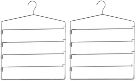 5five Five Kledinghanger - Set van 2x stuks - voor 4 broeken - metaal - 37 x 48 cm - broekhanger