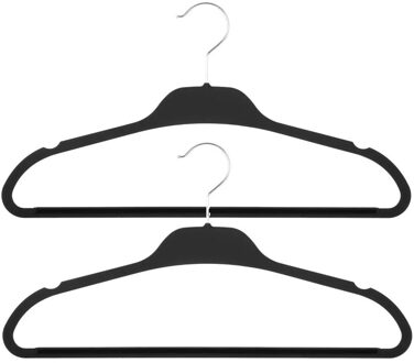 5five Five Kledinghangers - 15x - zwart - kunststof - 45 x 24 cm