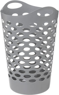 5five Flexibele wasmand/opbergmand - rond - lichtgrijs - 60 liter - D41 x H66 cm