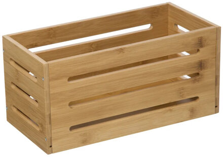 5five Fruitkisten opslagbox - open structuur - lichtbruin - hout - L31 x B15 x H15 cm - Opbergkisten