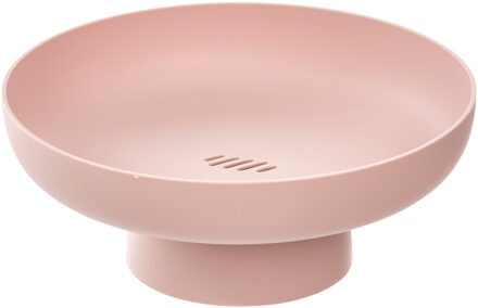 5five Fruitschaal Nordic - op voet - roze - kunststof - D26 x H11 cm - keukenschaal