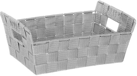 5five gevlochten opbergmand rechthoek - grijs - 28 x 20,5 x 11,5 cm - Kast-/badkamer mandjes