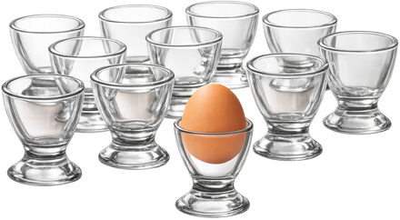 5five glazen Eierdopjes - 12x stuks - glas - transparant - 6 cm - Ontbijten