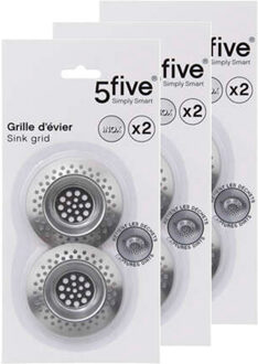 5five Gootsteenfilters - 6x stuks - RVS