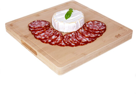 5five Grote snijplank - vierkant - 37 x 3,5 cm - bamboe hout - serveerplank