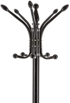 5five hal en kantoor kapstok - staand - zwart - metaal / kunststof - 14 haken - 37 x 180 cm