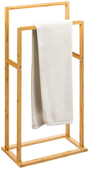5five Handdoeken ophangrek badkamer - 2 leggers - bamboe hout - 42 x 24 x 82 cm