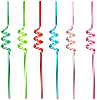 5Five Herbruikbare gekleurde drinkrietjes - 18x stuks - kunststof - 24,5 cm - Milieuvriendelijk