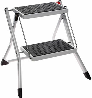 5five Huishoudtrapje - inklapbaar - met 2 treden - metaal - 50 cm - opstap trapje