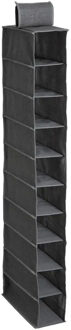 5five Kast organizer - hangend - 10 vakken - 30 x 15 x 120 cm - grijs - kleding opbergen