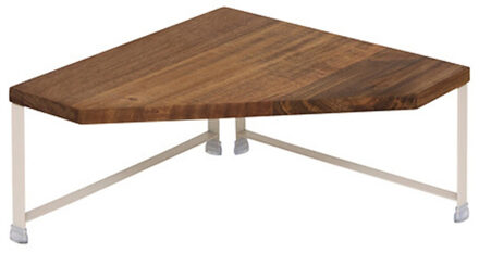 5five Keuken/aanrecht rekje - metaal/acacia hout - 30 x 30 x 15 cm - keuken organizer - wit/bruin