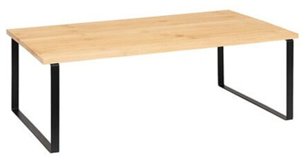 5five Keuken/aanrecht rekje - metaal/bamboe hout - 50 x 30 x 18 cm - keuken organizer - naturel/zwart