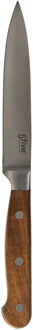 5five keuken snijmes/fruit/groente mes Elegancia - 1x stuks - RVS - acacia hout - 24 cm