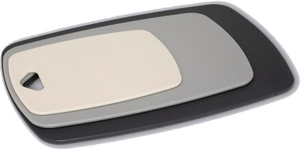 5five Keuken voedsel bereiden snijplanken - set 3x stuks - kunststof - verschillende formaten