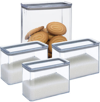 5five Keuken/voedsel voorraadpotten set 4x - kunststof - 4300/2000 ml - luchtdicht