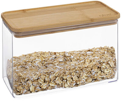 5five Keuken voorraadpot - 3x stuks - Berlino - kunststof/bamboe - 2000 ml - 14 x 10 x 20 cm