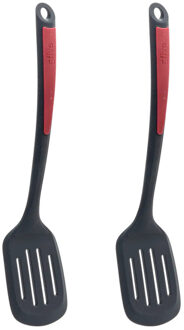 5five Keukengerei bakspatel/bakspaan - 2x - kunststof - zwart/rood - 34 cm