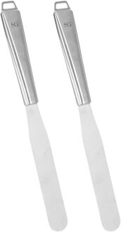 5five Keukengerei bakspatel/bakspaan - 2x - zilver rvs - 29 cm