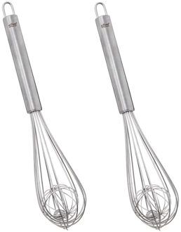 5five Keukengerei garde - 2x - zilver - RVS - 28 cm- Robuuste kwaliteit