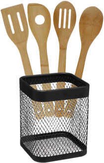 5five Keukengerei - houten spatels set 4-delig - draad houder - Keuken pollepels/spatel - bamboe