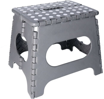 5five Keukenkrukje/opstapje - opvouwbaar - grijs - kunststof - 27 x 26 x 33 cm - huishoudkruk