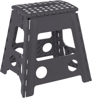 5five Keukenkrukje/opstapje - opvouwbaar - grijs - kunststof - 32 x 39 x 39 cm - huishoudkruk