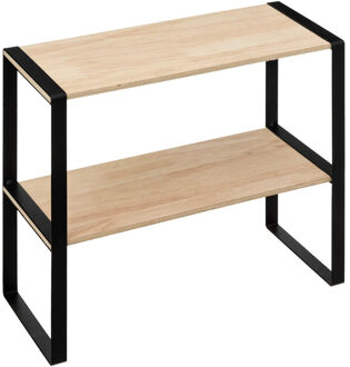 5five Keukenrek aanrecht organiser - metaal - hout - 40 x 18 x 35 cm - opbergrek