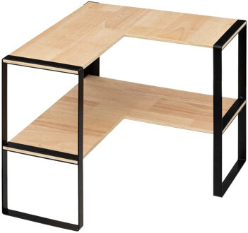 5five Keukenrek aanrecht organiser - metaal - hout - 40 x 40 x 35 cm - opbergrek