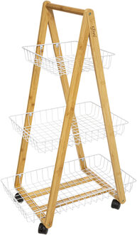5five Keukentrolley bamboe 3-laags 54,5 x 35.5 x 88 cm